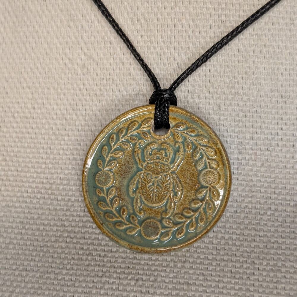Peace Sign Ceramic Pendant Y2K Boho Hippi Whimsical Choker Cord Necklace Jewelry